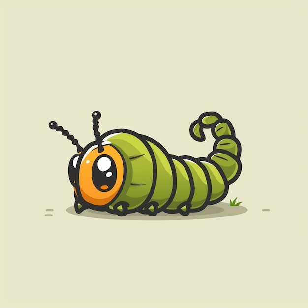 Photo cartoon caterpillar logo