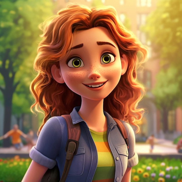 cartoon character Beautiful girl