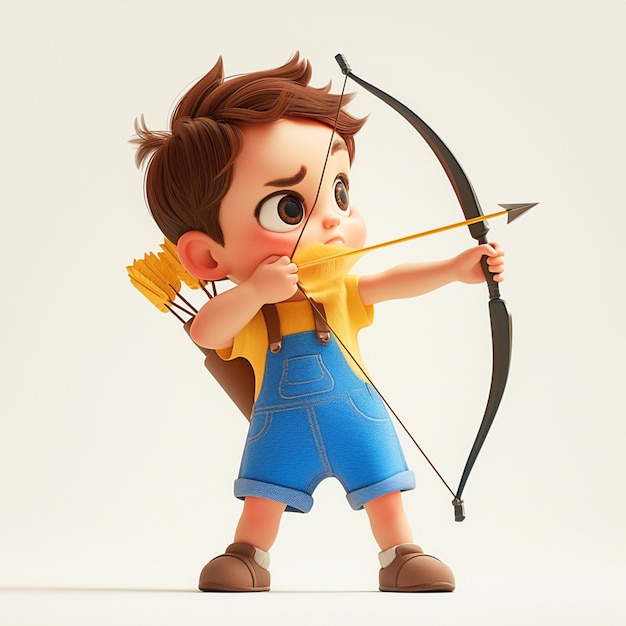 cartoon character of a boy with a bow and arrow generative ai