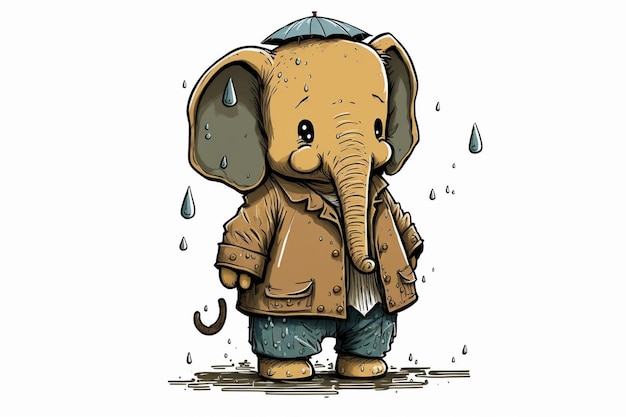 Cartoon character cute elephant