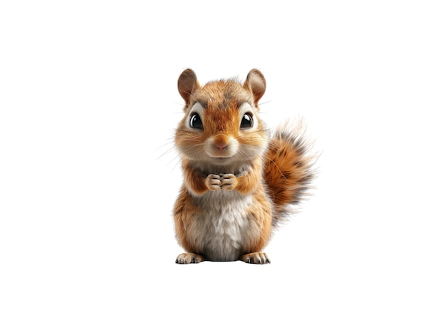 Photo cartoon character cute squirrel