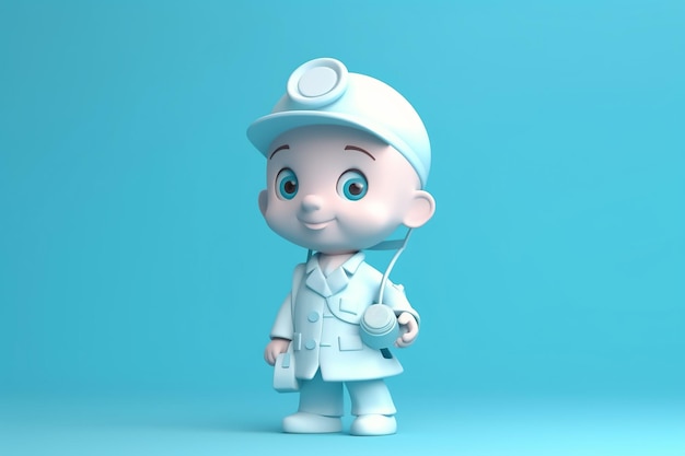 A cartoon character of a doctor with a stethoscope on his neck