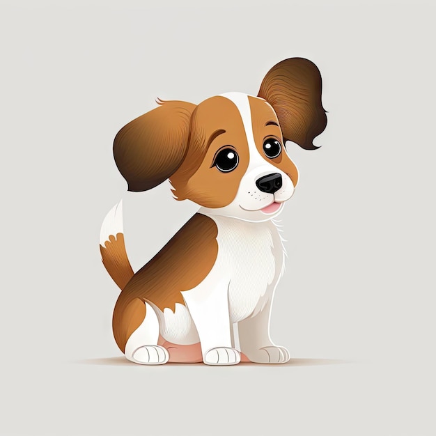 Cartoon character of Dog white background vector illustration Made by AIArtificial intelligence