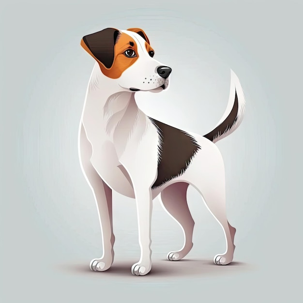 Cartoon character of Dog white background vector illustration Made by AIArtificial intelligence