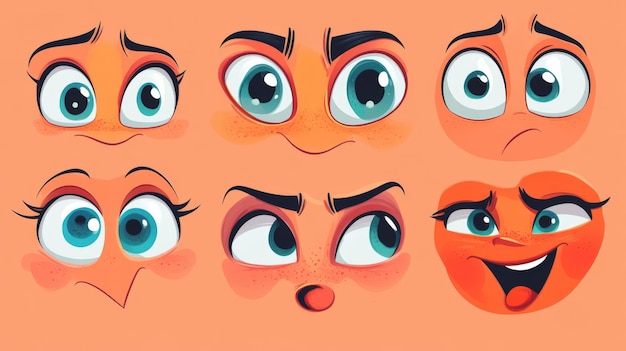 Photo cartoon character expressions