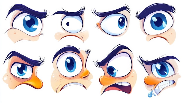 Photo cartoon character expressions