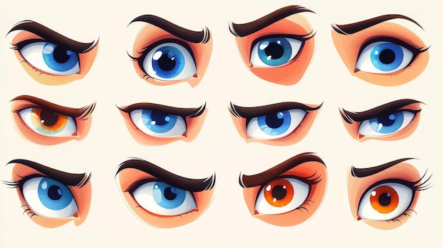 Photo cartoon character eyes collection