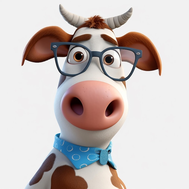 A cartoon character from the movie cow with glasses and a bow tie.