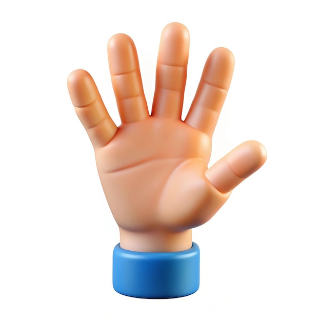 Photo cartoon character hand showing five fingers