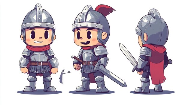 Photo a cartoon character of a knight with a sword and shield