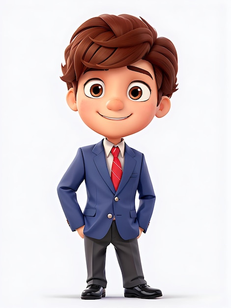 A cartoon character of a man with a suit and tie 3D CHARACTER AI GENERATED