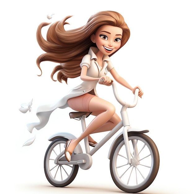 A cartoon character riding a bicycle