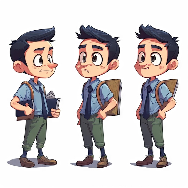 Cartoon character of student kids