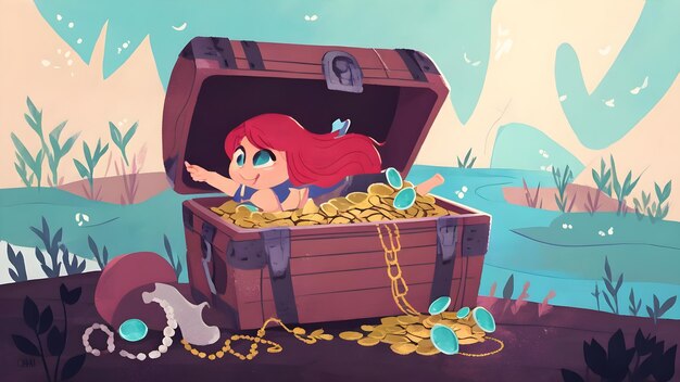 cartoon character treasure bearer background