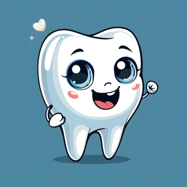 Photo cartoon character white mascot tooth health cute hygiene dentist dental