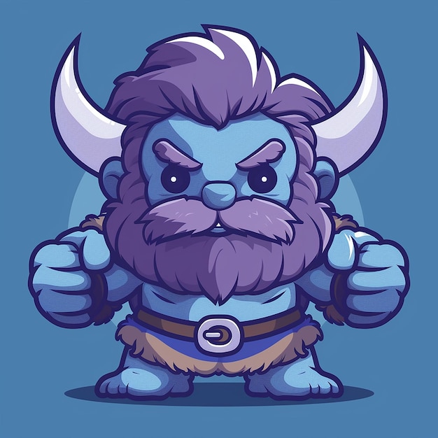 Photo a cartoon character with a big beard and horns