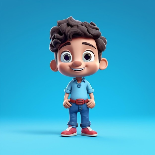 A cartoon character with a blue background generated by Ai