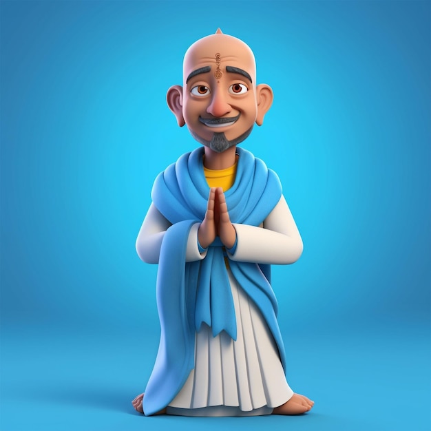 A cartoon character with a blue background and the word jesus on it