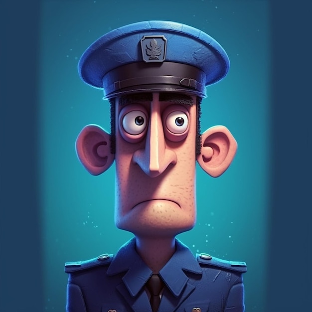 Photo a cartoon character with a blue cap that says'i am a soldier '