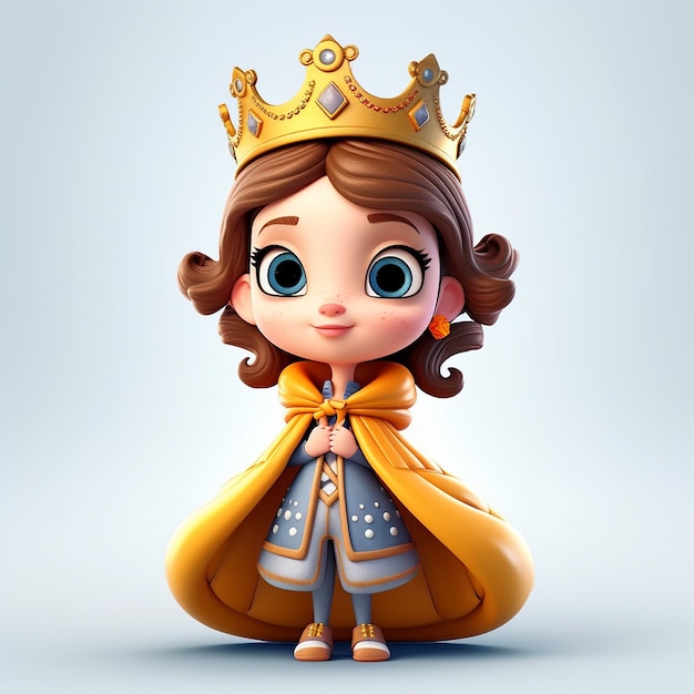 A cartoon character with a crown and cape that says " queen ".