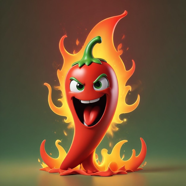 Photo a cartoon character with a face that says quot a chili pepper quot