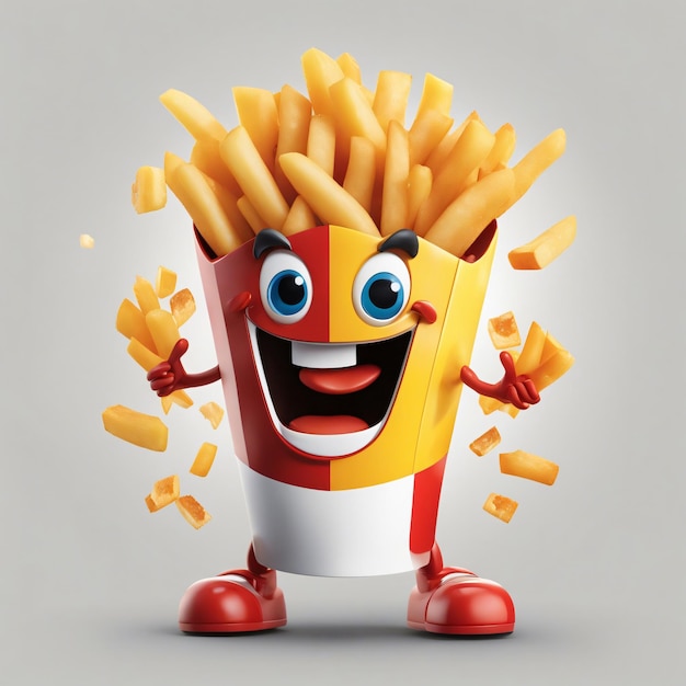 A cartoon character with french fry