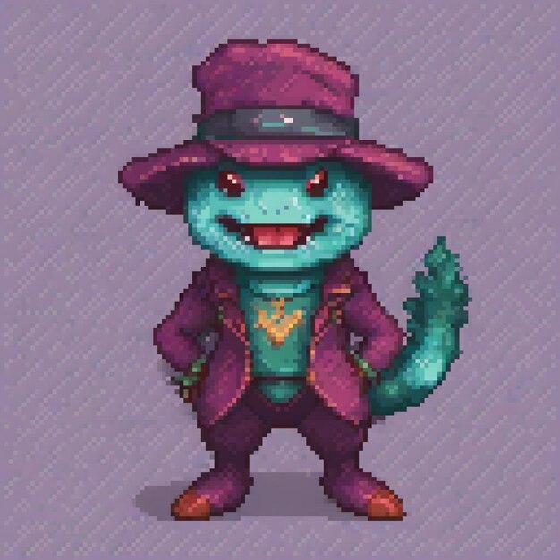 Photo a cartoon character with a hat and a hat that says  monster