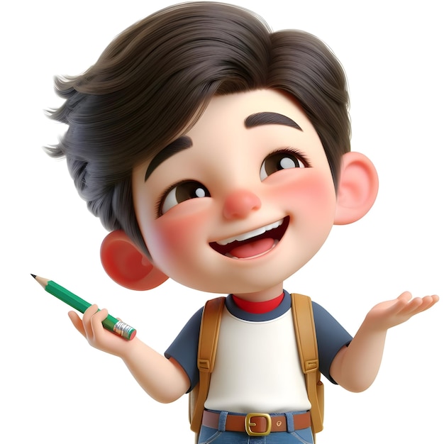 A cartoon character with a pencil and a pencil in his hand ai generator