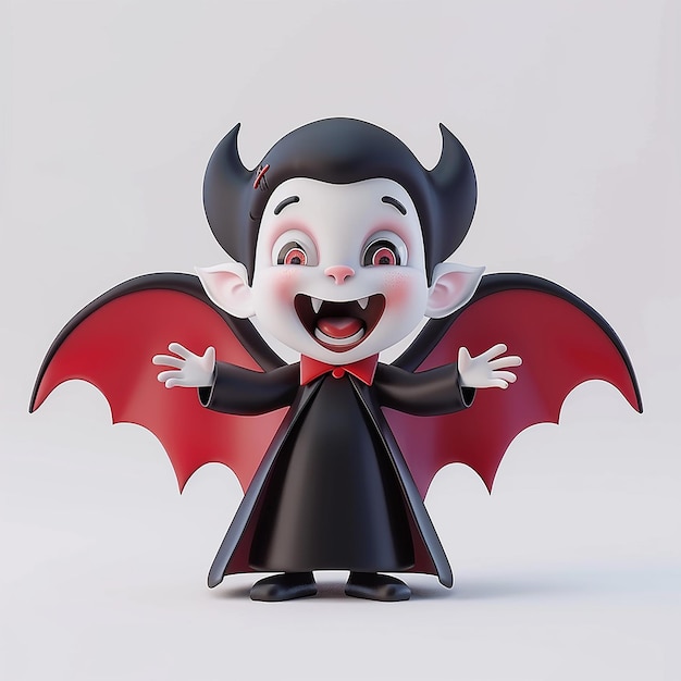 Photo a cartoon character with a red cape and black hair