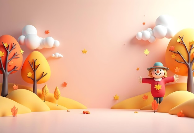 a cartoon character with a red shirt is standing in a field of trees and the words  the word  on the wall