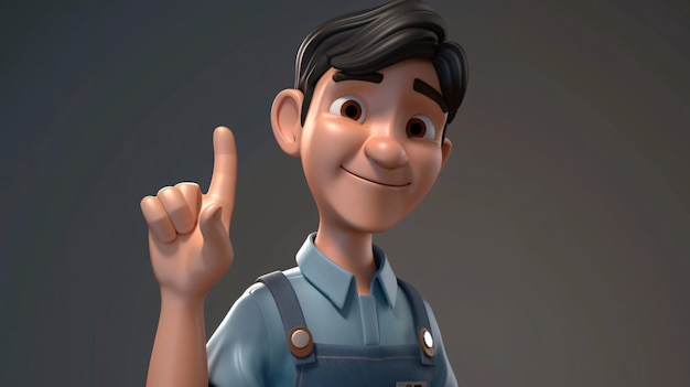 a cartoon character with a smile on his face