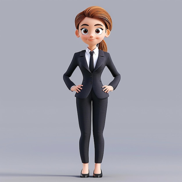 a cartoon character with a suit and tie is shown with a woman in a suit