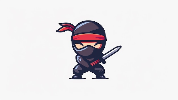 Photo a cartoon character with a sword and a red bandana