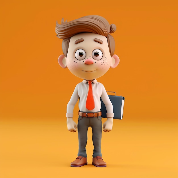 a cartoon character with a tie and a briefcase