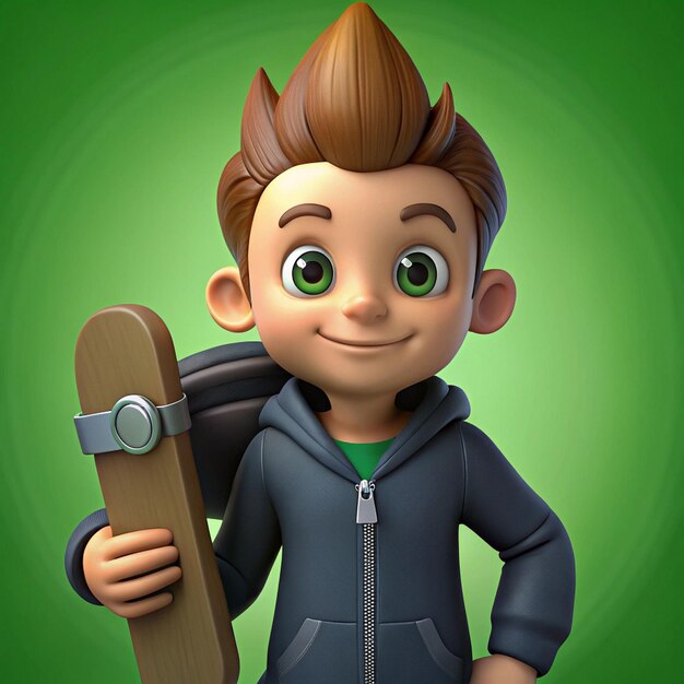 Photo a cartoon character with a tool and a pair of scissors