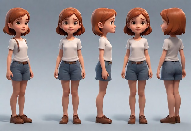 Photo a cartoon character with a white t - shirt and shorts