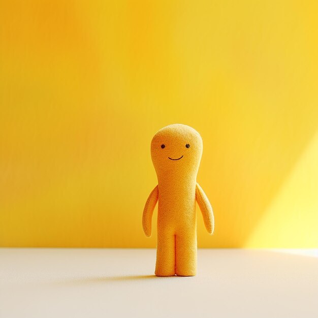 Photo a cartoon character with a yellow background and a yellow background