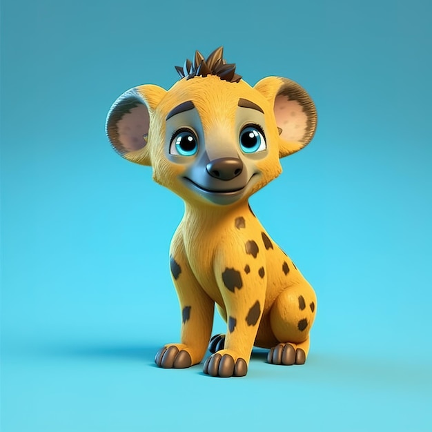 A cartoon character with a yellow hyena on its back