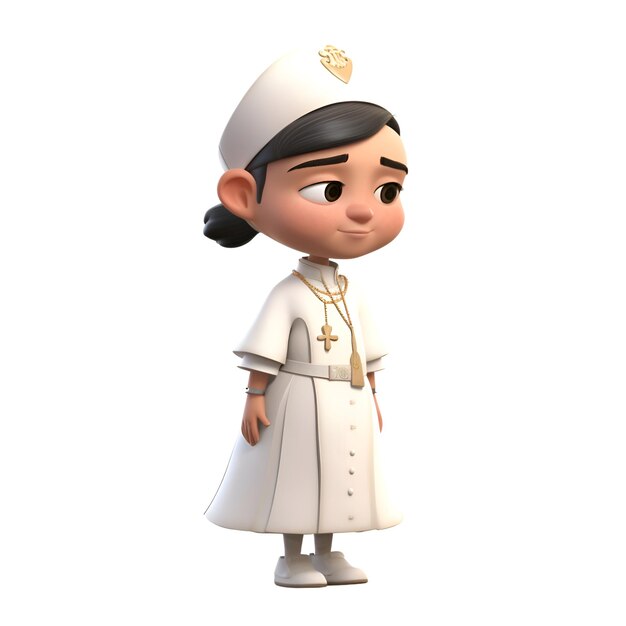 Cartoon character of a woman in a nurse costume 3d rendering