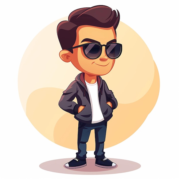 a cartoon character of a young man wearing sunglasses