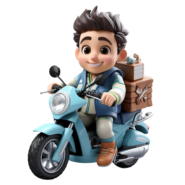 cartoon characters deliver packages on motorbikes