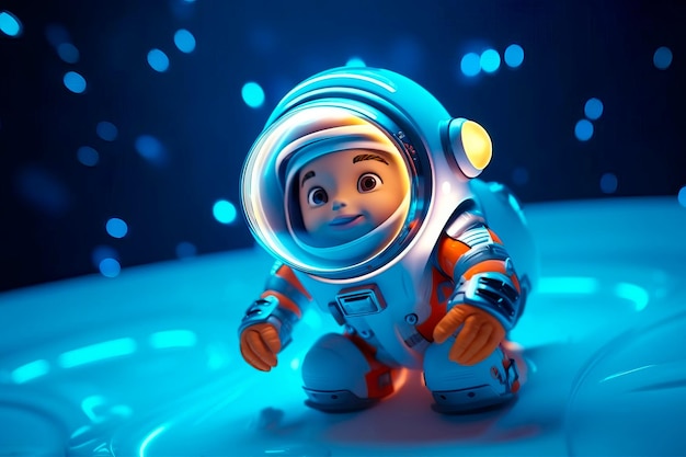 Cartoon characters embarking on an exciting space journey