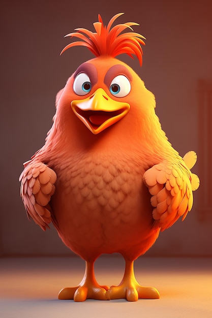 Cartoon chicken 3d character