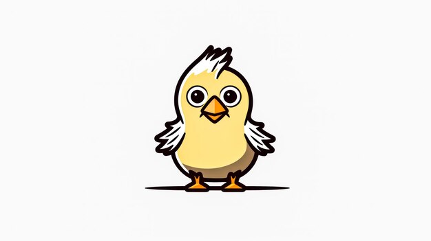 Photo a cartoon chicken with a white head and yellow body