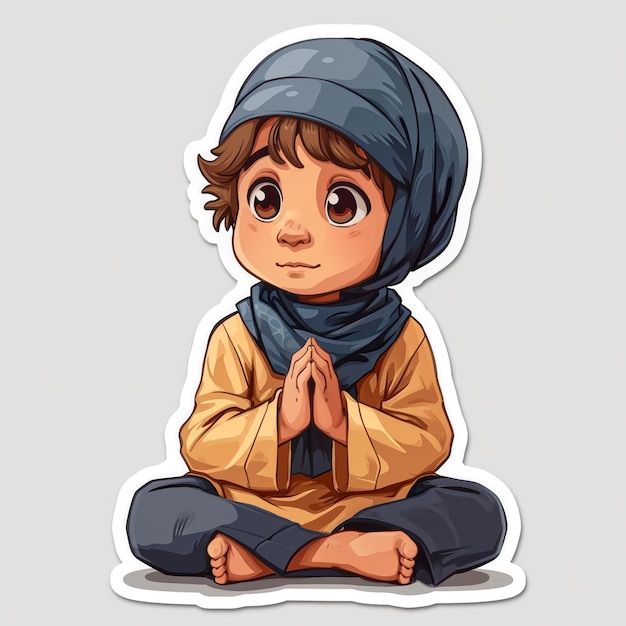 a cartoon of a child with a headscarf on his head