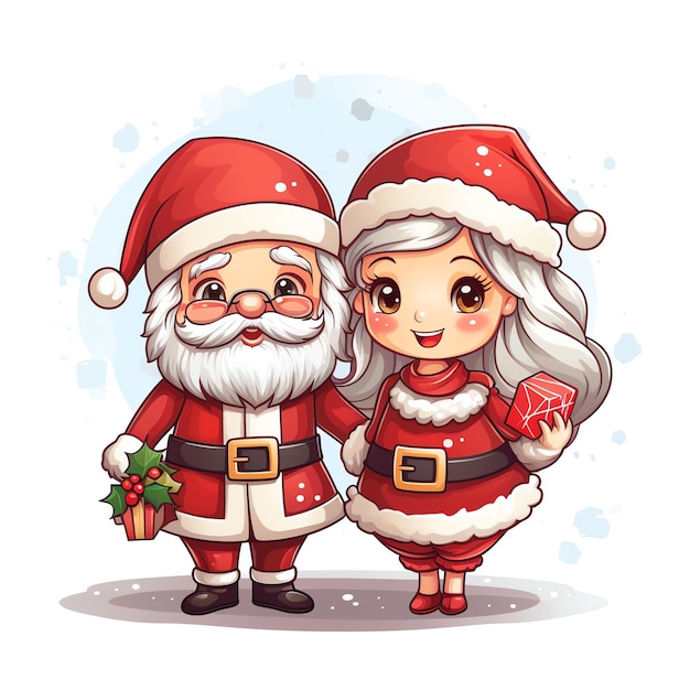 a cartoon of a couple of santa claus