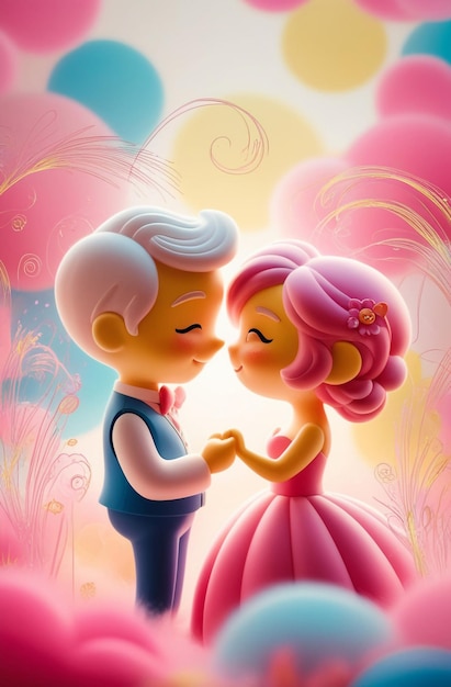 Photo a cartoon of a couple with the words quot the one who is kissing quot