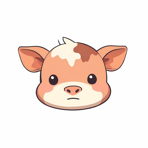 Cartoon cow face cute logo