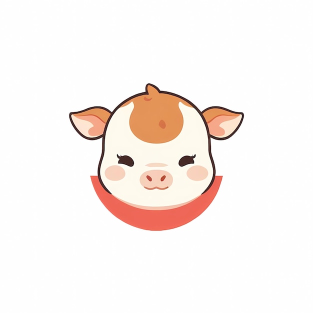 Cartoon cow face cute logo