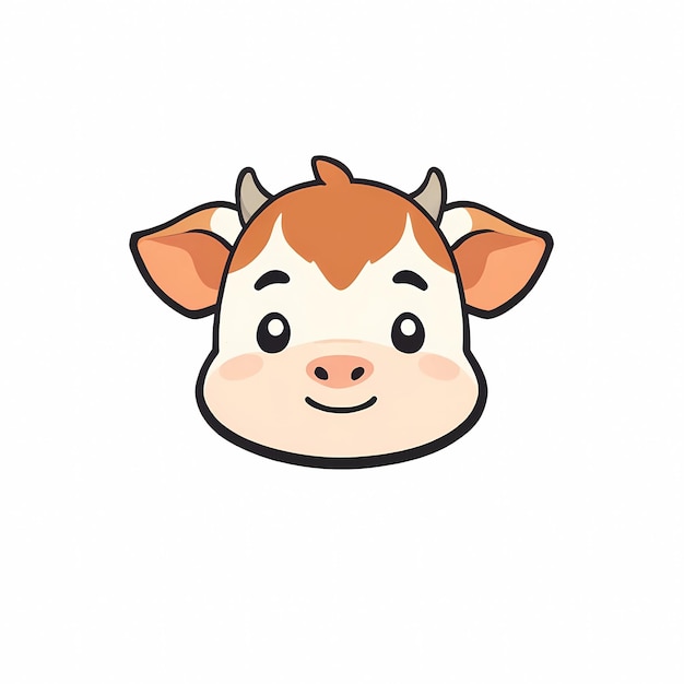 Cartoon cow face cute logo